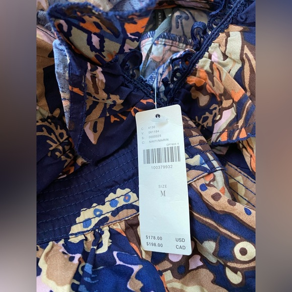 By Anthropologie Sleeveless Ruffled A-Line Mini Dress sIZE M blue NEW NWT - Picture 6 of 6